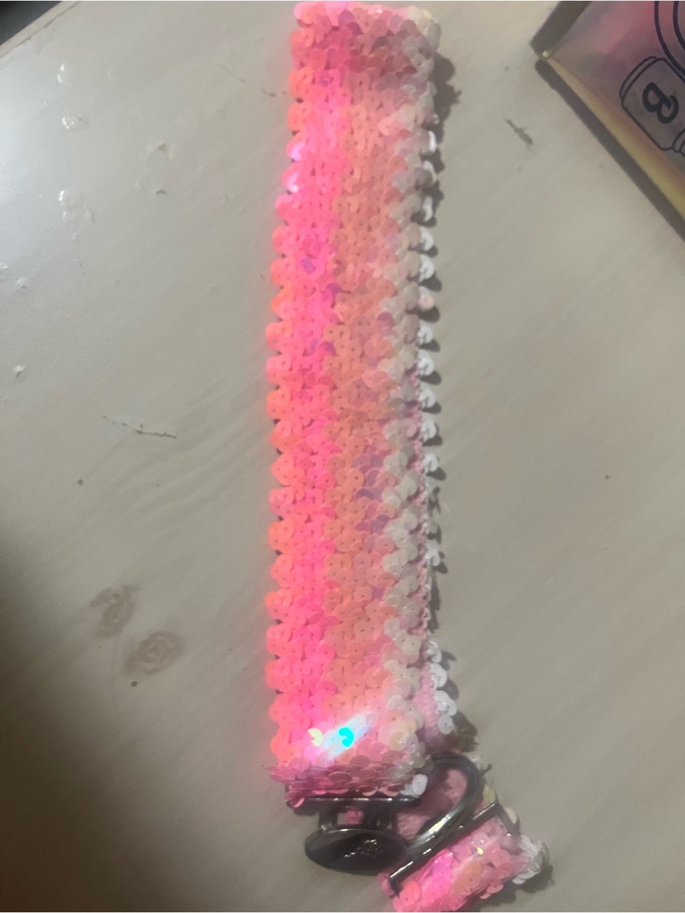 Pink sequin belt